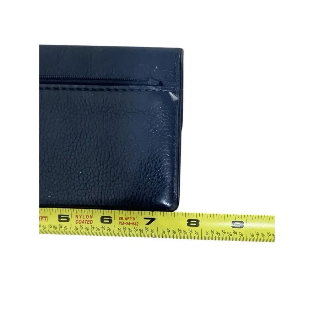 Michael Kors Blue Leather Wallet Slim Small Snap Closure